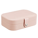 Boîte à bijoux simple pour boucles d'oreilles, bagues, assiettes, boîte de rangement multifonction en cuir portable