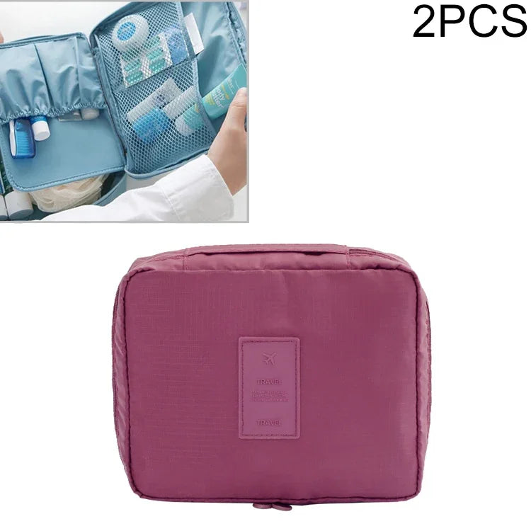 Lot de 2 trousses de maquillage étanches de voyage pour kit de toilette