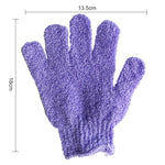 5 gants de bain exfoliants pour spa massage corps, violet, vert, bleu, orange, rouge