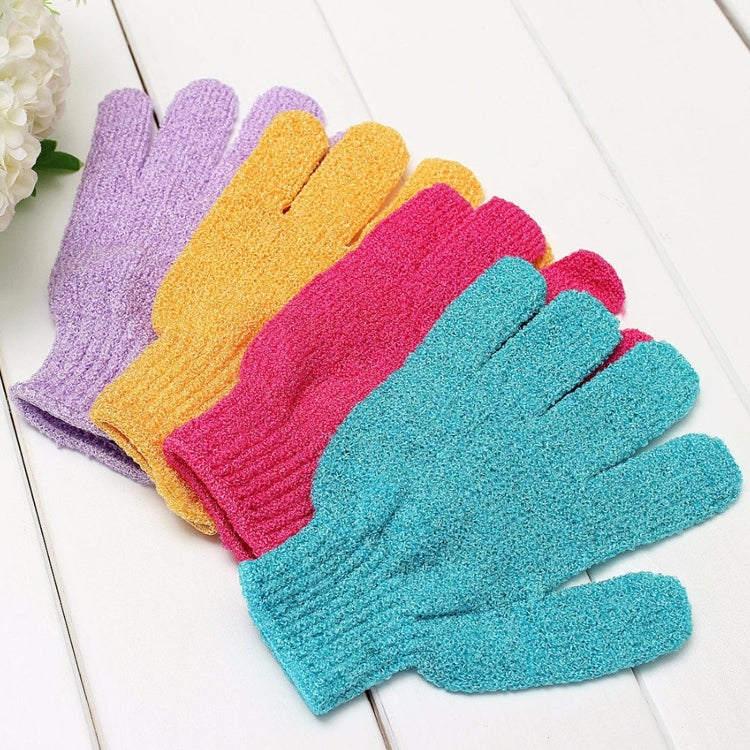 5 gants de bain exfoliants pour spa massage corps, violet, vert, bleu, orange, rouge