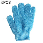 5 gants de bain exfoliants pour spa massage corps, violet, vert, bleu, orange, rouge