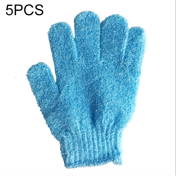 5 gants de bain exfoliants pour spa massage corps, violet, vert, bleu, orange, rouge