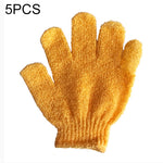 5 gants de bain exfoliants pour spa massage corps, violet, vert, bleu, orange, rouge