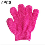 5 gants de bain exfoliants pour spa massage corps, violet, vert, bleu, orange, rouge