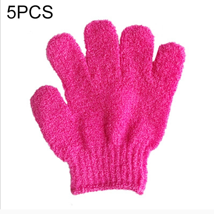 5 gants de bain exfoliants pour spa massage corps, violet, vert, bleu, orange, rouge