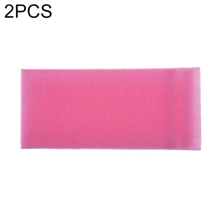 2 éponges de bain en maille de nylon longue pour le corps, pour nettoyer et exfolier la peau du corps et du visage.