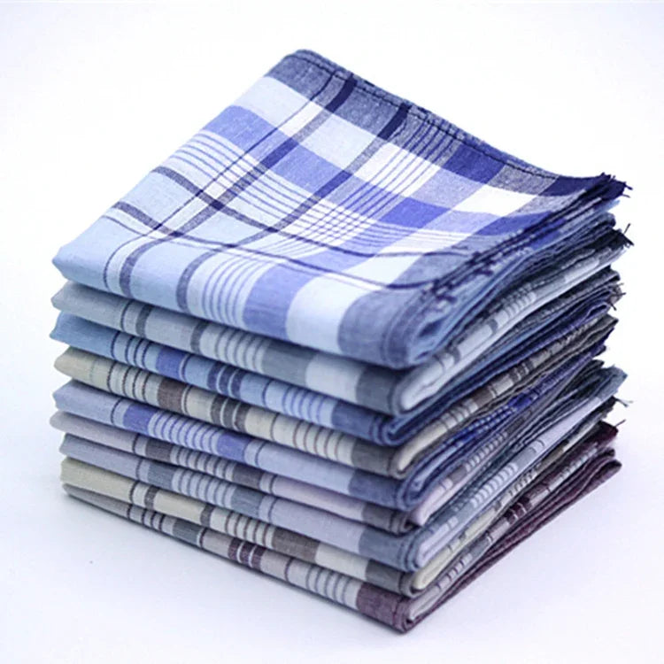 Pochettes de costume pour homme à rayures à carreaux multicolores, mouchoirs d'affaires en tissu 100% coton
