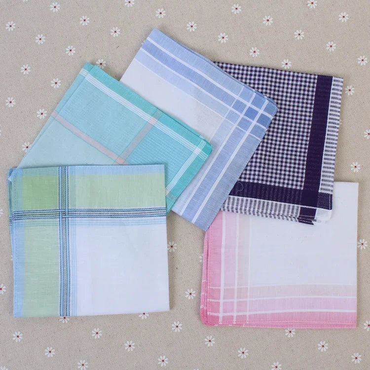 Pochettes de costume pour homme à rayures à carreaux multicolores, mouchoirs d'affaires en tissu 100% coton