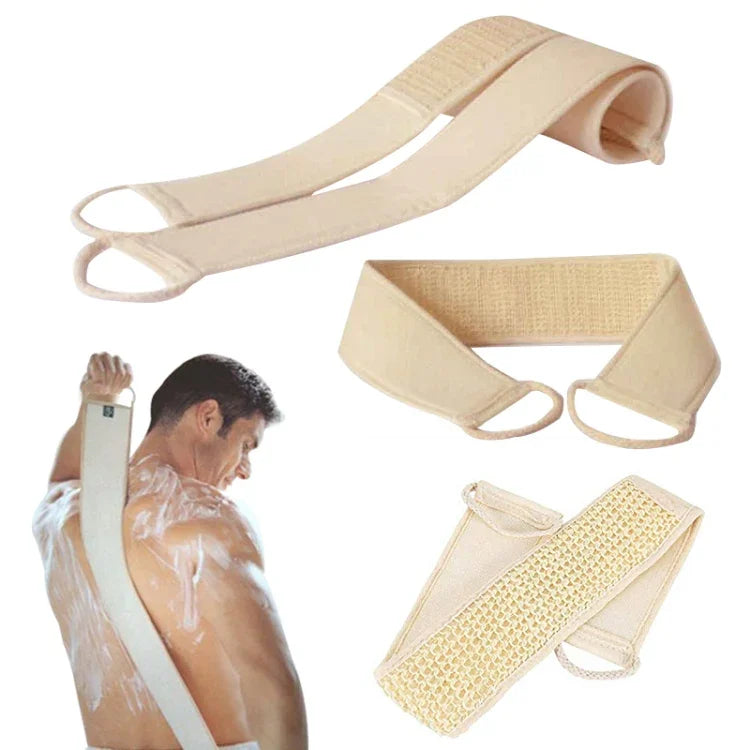 Éponge exfoliante douce pour soin de la peau avec sangle dorsale pour bain, douche, massage corporel, outil de nettoyage spa, éponge douce pour la peau avec sangle dorsale