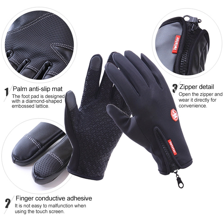 Gants de cyclisme intégraux en néoprène PU respirant et cuir pour sports d'hiver, tailles M, L, XL