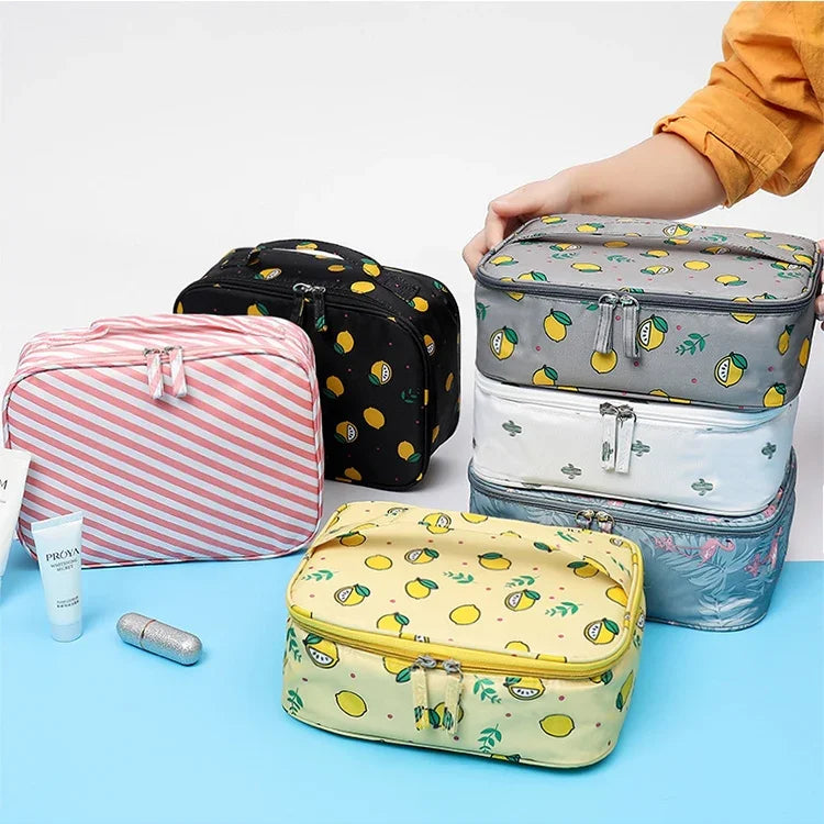 Trousse de Toilette de Voyage Matelassée Imperméable de Grande Capacité pour Femme, Sac de Rangement pour Esthéticienne, Trousse de Maquillage pour Femmes