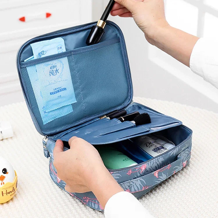 Trousse de Toilette de Voyage Matelassée Imperméable de Grande Capacité pour Femme, Sac de Rangement pour Esthéticienne, Trousse de Maquillage pour Femmes