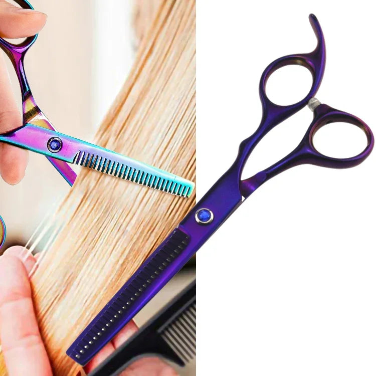 Ciseaux de Coupe de Cheveux Professionnels Kit de Coiffure Ciseaux à Effiler Barbier