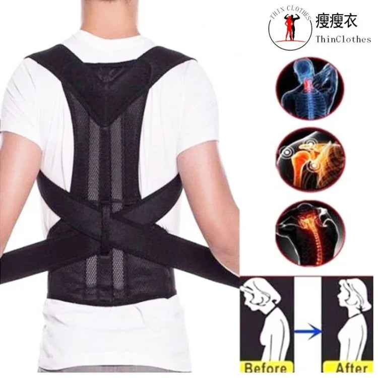 Correcteur de Posture Dorsale, Orthèse d'Épaule et Lombaire, Ceinture de Soutien de la Colonne Vertébrale, Corset Réglable pour Adulte, Ceinture de Correction de Posture, Soin Corporel