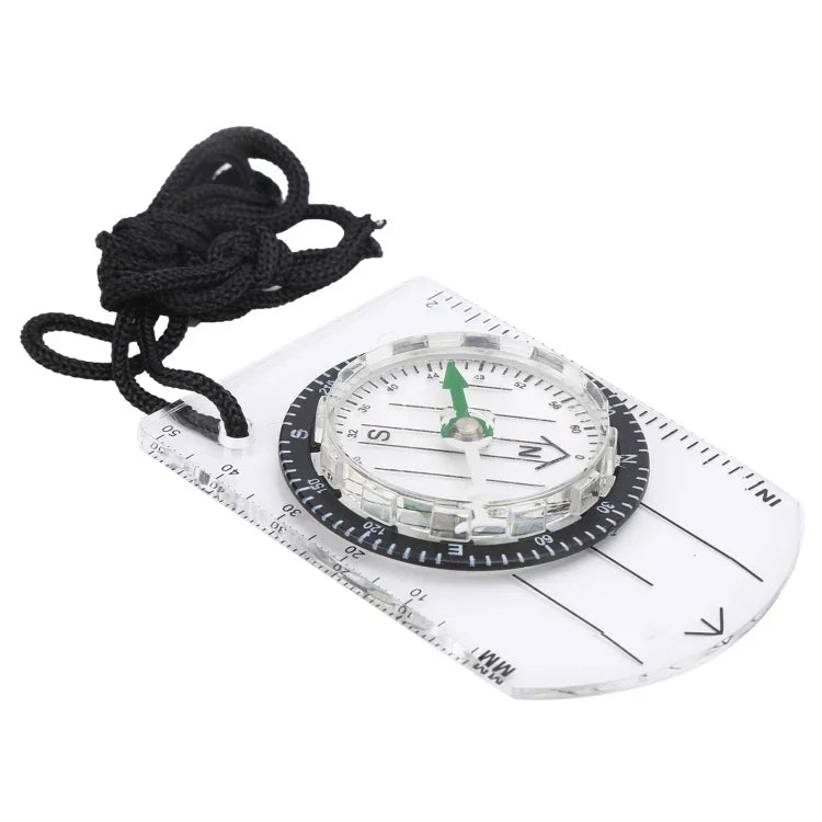 Mini boussole professionnelle, règle d'échelle de carte multifonction, équipement pour randonnée, camping, survie en plein air, mini