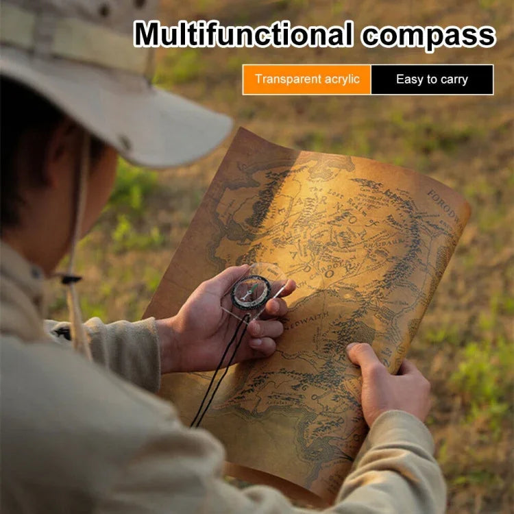 Mini boussole professionnelle, règle d'échelle de carte multifonction, équipement pour randonnée, camping, survie en plein air, mini