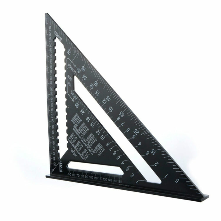 Règle d'angle outil de mesure pour menuiserie Équerre de traçage, règle d'angle 7 pouces noire métrique, règle d'angle 12 pouces noire