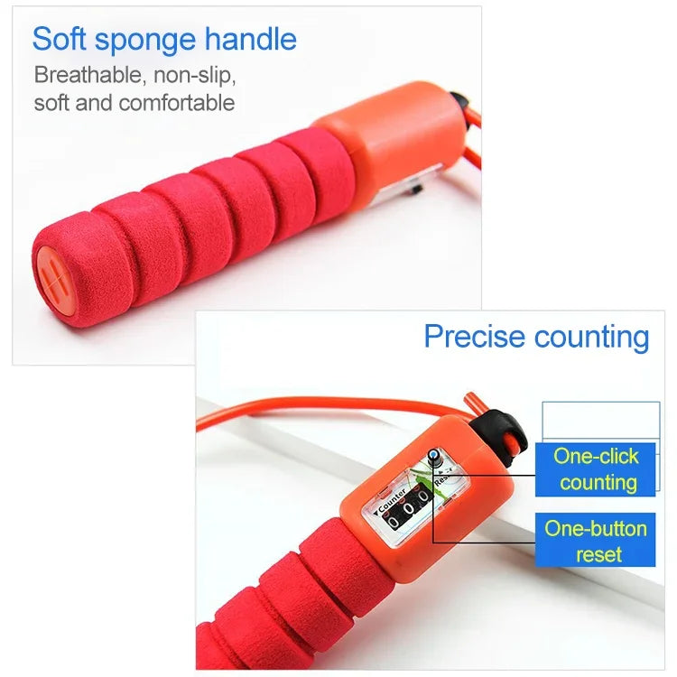 Cordes à sauter avec compteur Fitness sportive Corde à sauter réglable à vitesse rapide avec comptage