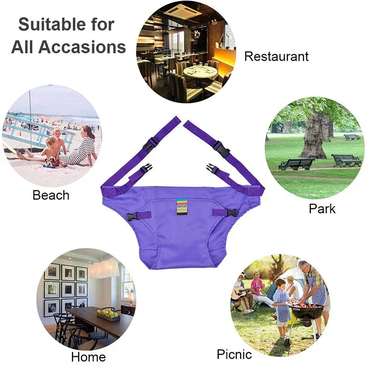 Chaise portable siège chaise de repas déjeuner ceinture de sécurité housse extensible harnais chaise d'alimentation rehausseur de siège