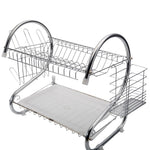Égouttoir à vaisselle 2 étages avec bac d'égouttement et porte-couverts, Porte-couverts