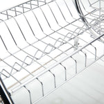 Égouttoir à vaisselle 2 étages avec bac d'égouttement et porte-couverts, Porte-couverts
