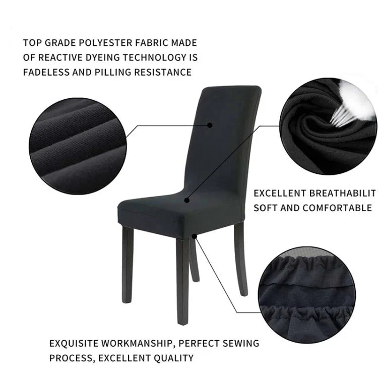 Housse de chaise moderne unie en spandex extensible, housses élastiques pour banquet de mariage, housse de siège de salle à manger, style pastoral hôtel, taille universelle