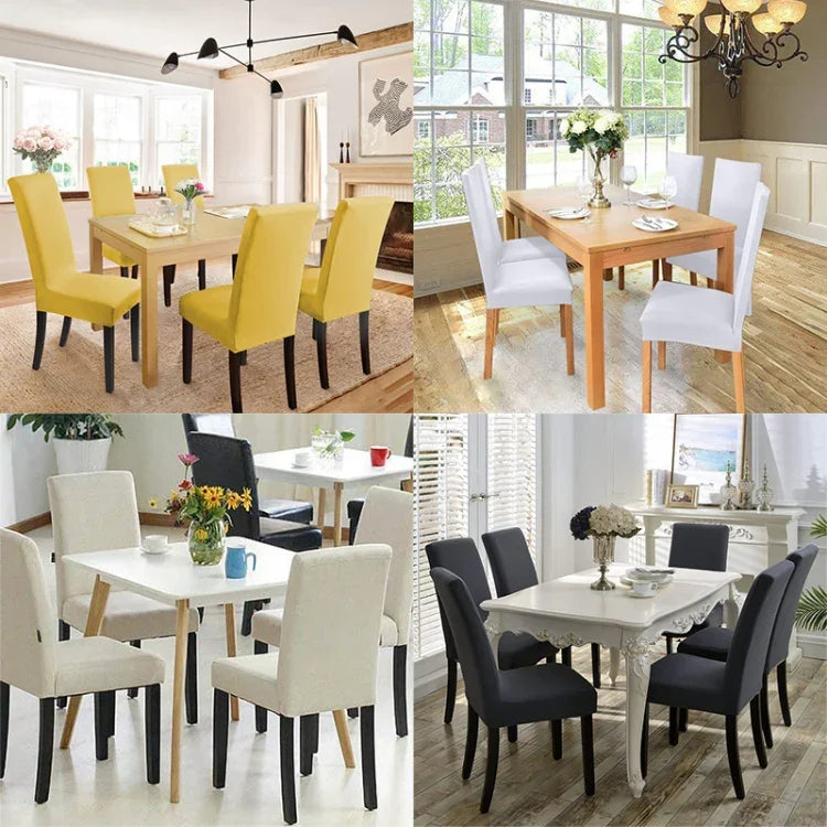 Housse de chaise moderne unie en spandex extensible, housses élastiques pour banquet de mariage, housse de siège de salle à manger, style pastoral hôtel, taille universelle