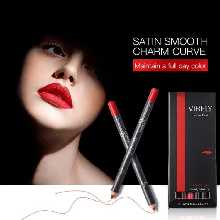 Rouge à Lèvres Mat Sexy Crayon à Lèvres Crayon Delineateur Lèvres Mat Nude Ensemble Stylo à Lèvres Outil de Maquillage Cosmétique