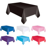Nappe jetable en plastique unie pour mariage, anniversaire, fête, nappe rectangulaire pour table, housse de bureau essuyable