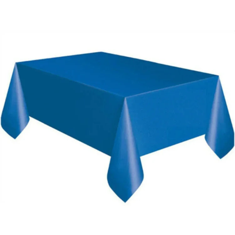 Nappe jetable en plastique unie pour mariage, anniversaire, fête, nappe rectangulaire pour table, housse de bureau essuyable