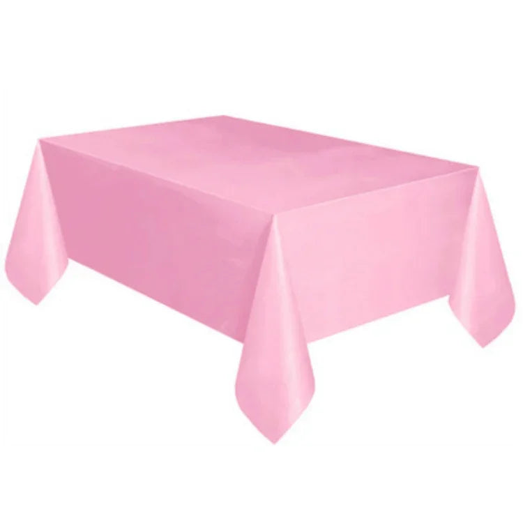 Nappe jetable en plastique unie pour mariage, anniversaire, fête, nappe rectangulaire pour table, housse de bureau essuyable