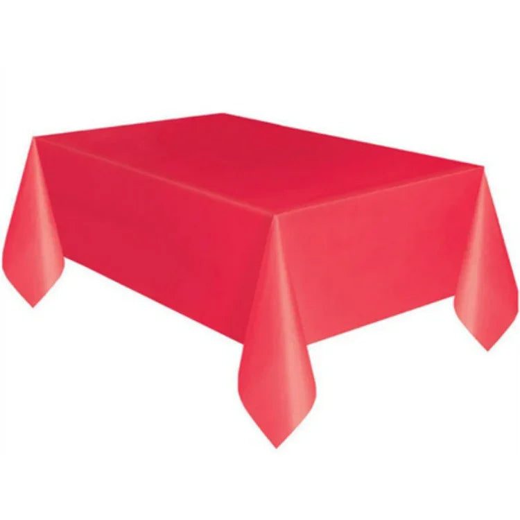 Nappe jetable en plastique unie pour mariage, anniversaire, fête, nappe rectangulaire pour table, housse de bureau essuyable