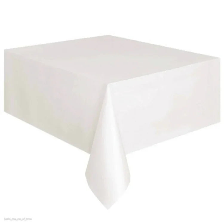 Nappe jetable en plastique unie pour mariage, anniversaire, fête, nappe rectangulaire pour table, housse de bureau essuyable