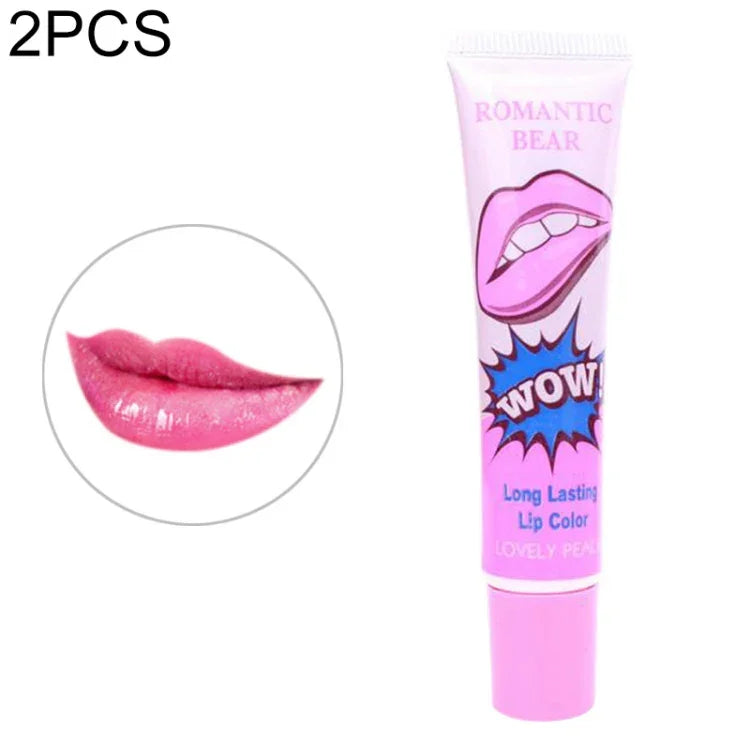 Lot de 2 brillants à lèvres longue durée, décollables facilement, rouges à lèvres mats imperméables pour femme, disponibles en : rouge melon, pêche exquise, rouge sexy, rose vif, rouge cerise, orange douce.