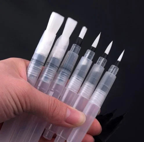 6 PCS Pinceau Portable Aquarelle Pinceau Crayon Doux Stylo Pinceau Aquarelle Dessin Fournitures d'Art, 6 PCS Stylo Aquarelle
