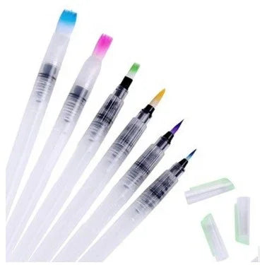6 PCS Pinceau Portable Aquarelle Pinceau Crayon Doux Stylo Pinceau Aquarelle Dessin Fournitures d'Art, 6 PCS Stylo Aquarelle