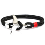 Bracelets à chaîne en corde de survie nautique, avec ancre en queue de baleine, bleu foncé, noir, noir rouge, rouge, noir bleu, jaune, coloré, bleu