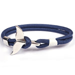 Bracelets à chaîne en corde de survie nautique, avec ancre en queue de baleine, bleu foncé, noir, noir rouge, rouge, noir bleu, jaune, coloré, bleu