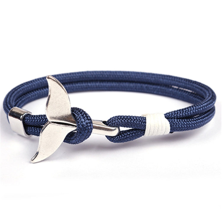 Bracelets à chaîne en corde de survie nautique, avec ancre en queue de baleine, bleu foncé, noir, noir rouge, rouge, noir bleu, jaune, coloré, bleu