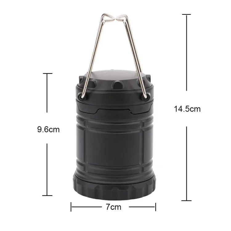 Lanterne LED COB portable 3W, lampe de tente pliable, lampe de camping extérieure étanche pour la randonnée, 3W