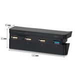 Lot de 2 adaptateurs USB d'extension pour PS4 Slim, compatibles avec la console PlayStation 4 Slim (hub USB 3.0 haute vitesse).