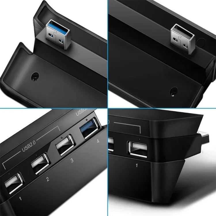 Lot de 2 adaptateurs USB d'extension pour PS4 Slim, compatibles avec la console PlayStation 4 Slim (hub USB 3.0 haute vitesse).