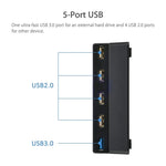 Lot de 2 adaptateurs USB d'extension pour PS4 Slim, compatibles avec la console PlayStation 4 Slim (hub USB 3.0 haute vitesse).