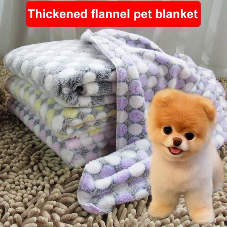 Couverture Douce en Flanelle pour Animaux de Compagnie, Imprimée à Pois, Tapis de Lit Respirant, Housse de Coussin Chaleureuse pour Chien et Chat, Tailles S, M, L