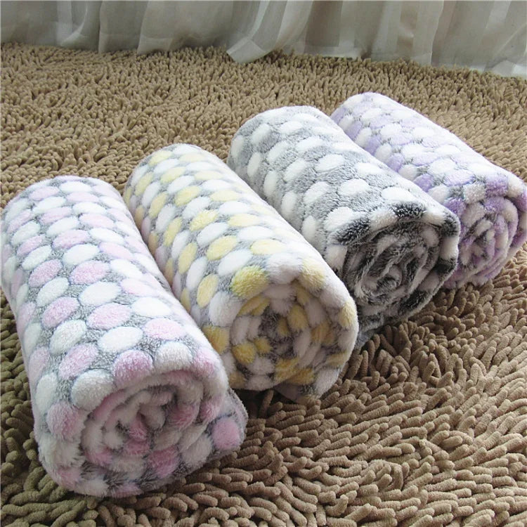 Couverture Douce en Flanelle pour Animaux de Compagnie, Imprimée à Pois, Tapis de Lit Respirant, Housse de Coussin Chaleureuse pour Chien et Chat, Tailles S, M, L