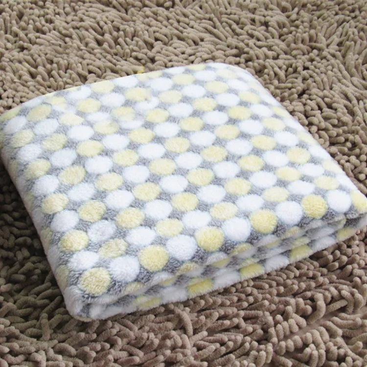 Couverture Douce en Flanelle pour Animaux de Compagnie, Imprimée à Pois, Tapis de Lit Respirant, Housse de Coussin Chaleureuse pour Chien et Chat, Tailles S, M, L