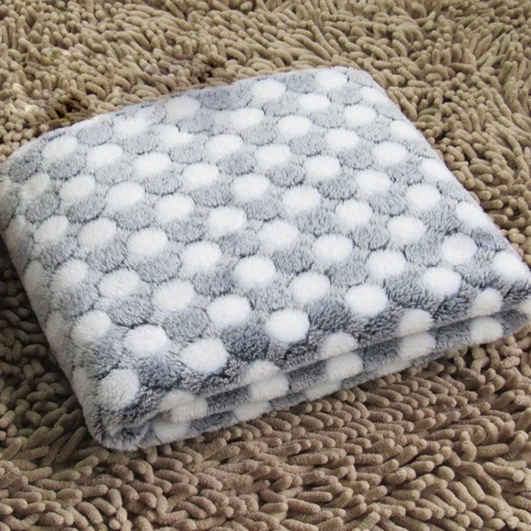Couverture Douce en Flanelle pour Animaux de Compagnie, Imprimée à Pois, Tapis de Lit Respirant, Housse de Coussin Chaleureuse pour Chien et Chat, Tailles S, M, L