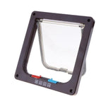 Chien Porte 4 Voies Verrouillable Sécurité Rabat Porte pour Chien Chat Chaton Fixation Murale Porte Animal de Compagnie Petit Chien Porte, S, M, L