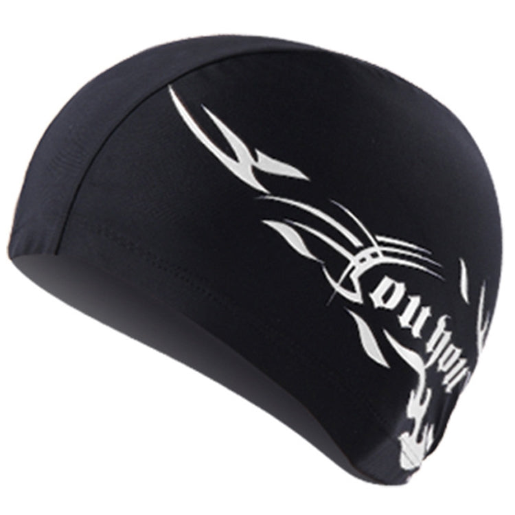 Bonnet de bain unisexe en spandex respirant, bonnet de bain en spandex (noir), bonnet de bain en spandex (feu bleu sur noir), bonnet de bain en spandex (feu bleu sur blanc), bonnet de bain en spandex (feu bleu sur rouge)