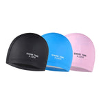 Bonnet de bain agrandi imperméable revêtu PU pour hommes et femmes adultes, revêtement PU agrandi (noir), revêtement PU agrandi (rose), revêtement PU agrandi (bleu)